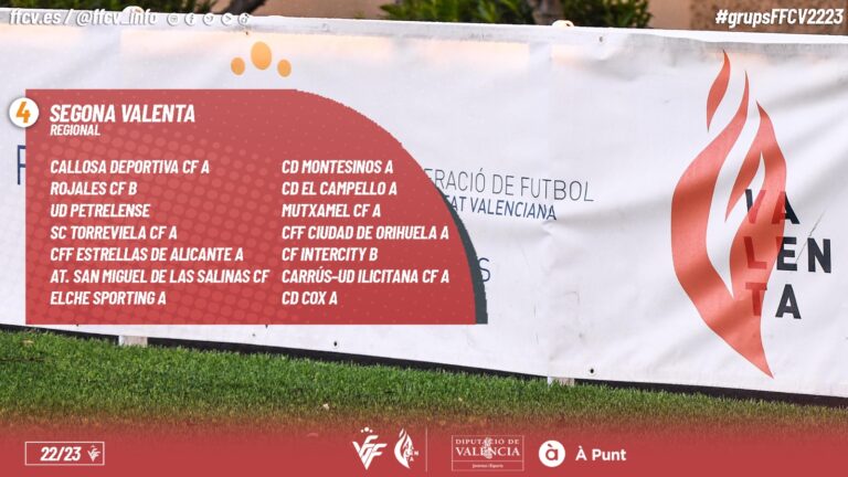 Estos son lo 4 grupos de Segona Regional Valenta para la temporada 2022/2023
