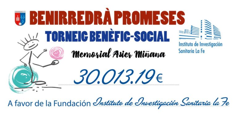 El Torneig Benirredrà Promeses aconsegueix 30.013,19.-€ solidaris