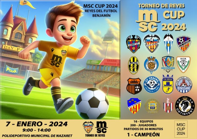 Horarios y grupos del Torneo de Reyes MSC CUP 2024 organizado por el At. Nazaret