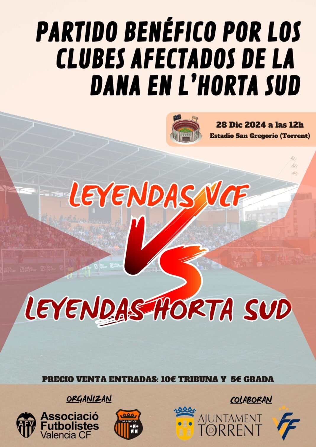 Llegendes del València CF i de l'Horta Sud s'enfrontaran aquestes nadales per a recaptar fons per als clubs afectats per la DANA Leyendas del Valencia CF y de L’Horta Sud se enfrentarán estas navidades para recaudar fondos para los clubs afectados por la DANA