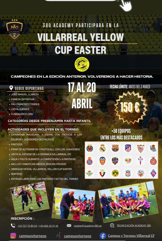 Inscriu-te amb l'Academy 380º per jugar la Yellow Cup per Setmana Santa