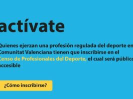 Actívate Generalitat Valenciana censo de profesionales del Deporte