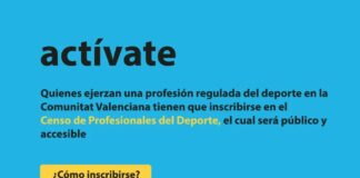 Actívate Generalitat Valenciana censo de profesionales del Deporte