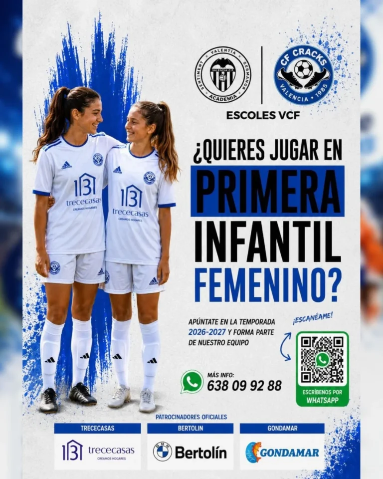 ¿Naciste en 2013 o 2014? El CF Cracks Femenino inicia sus pruebas para los equipos infantiles Valenta